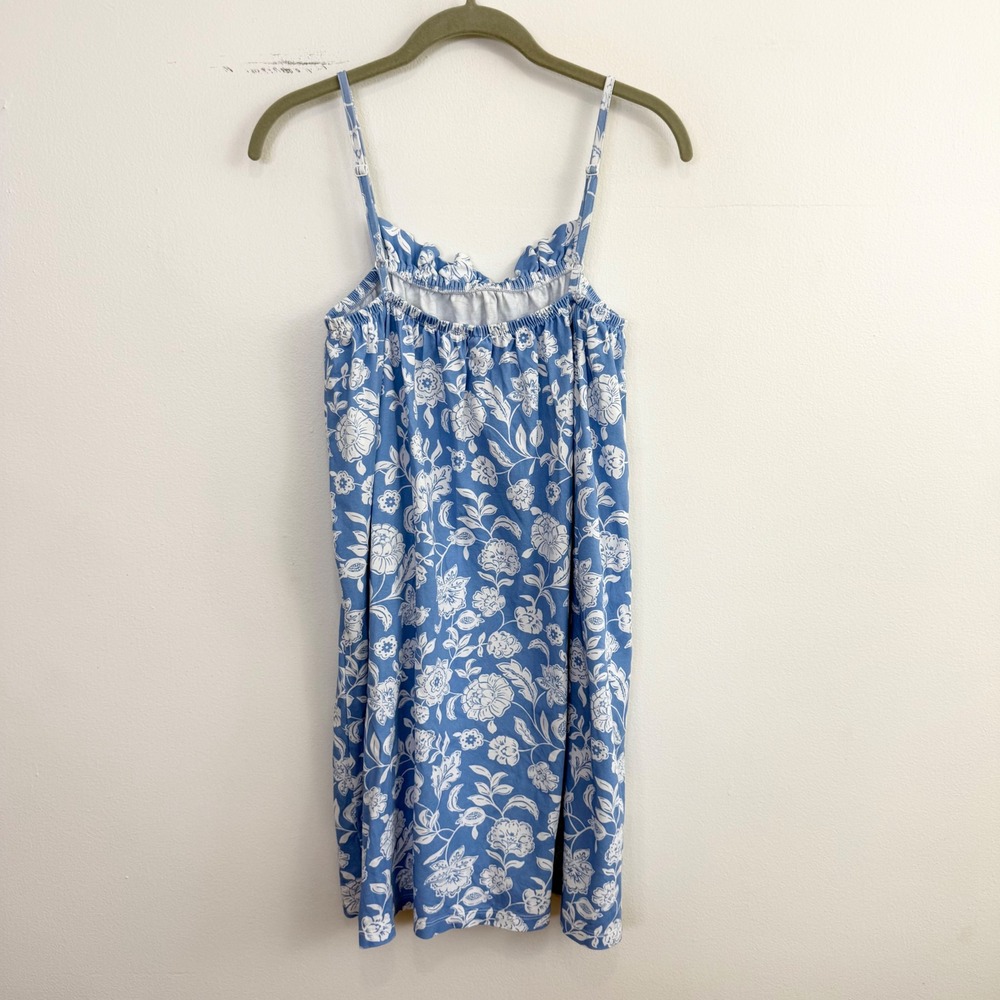 Lake Pajamas Pima Cotton Blue White Floral Nightgown Chemise Sleep Dress S - Picture 4 of 5